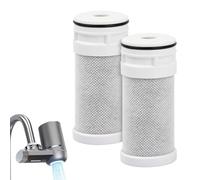 Filtres de Remplacement pour Lsystème de Filtration Robinet, Cartouches de Rechange pour Filtre à Eau, Filtre Robinet Anti Calcaire Réduisent le Chlore, Mauvais Goût, Lot de 2