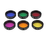 Filtres de Télescope, Lentille Jaune Violet Clair, Lentille Rouge Orange, Filtres Vert Clair avec Filetage, 6 Filtres de Télescope de 1,25 Pouces pour Améliorer la Vue Planétaire