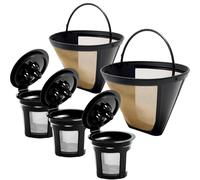 Filtres et dosettes à café réutilisables, lot de 3 dosettes rechargeables + lot de 2 filtres pour machine à café Ninja Dual Brew (convient aux CFP301, CFP307), ensemble de rechange pratique, idéal