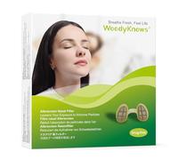 Filtres nasaux WoodyKnows Allerscreen, aide aux allergies saisonnières et à la poussière (M, 3 Filtres + 12 Remplacements)
