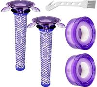 Filtres Pour Dyson V8, Filtres de Rechange Pour Aspirateurs Dyson V7 V8 Absolute Animal Motorhead,Avec 2 Filtres Hepa Arrière,2 Pré-Filtres,1 Brosse De Nettoyage Remplace Pièces #965661-01#967478-01