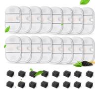 Filtres pour Fontaine à Chat, VinDox Lot de 16 filtres et 16 éponges en Résine et Charbon Actif, compatible avec Fontaine à eau pour Chat de 2,1 l PLWF002