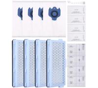 Filtres Remplaçables, Sacs à Poussière Accessoires Set Compatible Miele Aspirateurs [Compact c1 & C2, Complete c2 & C3, s8340] 4 Sacs à Poussière, 4 Filtres à Air Haute Efficacité, 8 Filtres Miniature