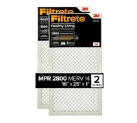 Filtrete 16x25x1, AC Furnace Air Filter, MPR 2800, Healthy Living Ultrafine Particle Reduction, 2-Pack (Exact Dimensions 15.719 x 24.719 x 1)