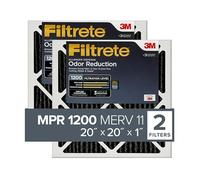 Filtrete 20 x 20 x 1, filtre à air pour four AC, MPR 1200, réduction des odeurs contre les allergènes, lot de 2 (dimensions exactes 49,69 x 19,69 x 0,81)