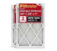 Filtrete 20x24x1 Air Filter MPR 1000 MERV 11, Allergen Defense, 2-Pack (exact dimensions 19.81 x 23.81 x 0.81)