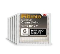 Filtrete BD17-6PK-2E MPR 300 Filtre à air pour chaudière AC, Blanc, 18x18x1