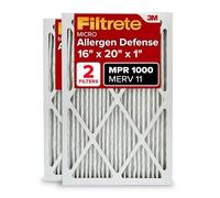 Filtrete filtre à air, MPR 1000, MERV 11, protection anti-allergènes 3 mois, plissés 2,5 cm, 2 filtres de 16 x 20 x 1 cm