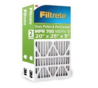 Filtrete Lot de 2 filtres à air pour chaudière AC 20 x 25 x 5 Merv 8 MPR 700, poussière, pollen et squames d'animaux domestiques, dimensions exactes 24,13 x 19,56 x 4,75 cm)