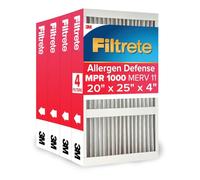 Filtrete Lot de 4 filtres à air pour four CA MPR 1000, MERV 11, compatible avec Honeywell & AprilAire Space-Gard, anti-allergènes, filtre de nettoyage à air électrostatique, lot de 4 (taille réelle 50