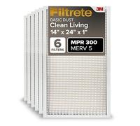Filtrete Lot de 6 filtres à air pour four AC 35,6 x 61 x 2,5 cm, MERV 5, MPR 300, capture les particules indésirables, filtre de nettoyage à air électrostatique plissé de 2,5 cm, 35,7 x 60,5 x 2,1 cm