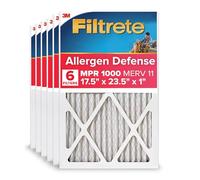 Filtrete Lot de 6 filtres à air pour fournaise 17,5 x 23,5 x 1, MERV 11, MPR 1000, micro allergène, filtre de nettoyage à air électrostatique plissé de 2,5 cm, 3 mois (taille réelle 43,7 x 58,9 x 2,1