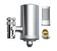 Filtro de agua del grifo - de filtración de agua de acero inoxidable - Filtro de de cocina de 13 cm | Metales pesados y mal sabor | Ideal para hogar, la cocina, baño - Reduce el c