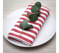 Filu Serviettes de table, Coton, Rot / Weiß (Streifen), 100 % Baumwolle / 8er Pack