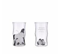 FILUTIne Lot de 2 tasses Panda en verre transparent résistant à la chaleur pour couple - Convient pour l'été - Nouveau style