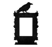 Filvczt Cadre d'image B-Lack Raven, Cadre d'image Gothique, Décor d'halloween Effrayant, avec Design Gothique Et Accrocheur Vintage, 23,5x14.2x1,8 Cm, pour Hauted House, Maison, Appartement