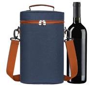Filvczt Sac fourre-tout isotherme pour bouteille de vin, avec peut contenir 2 bouteilles, étanche et durable, 21 x 10 x 34 cm, noir/bleu marine/gris, pour Noël et BYOB, bleu marine, Refer to