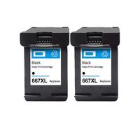 FILWY Cartouche d'encre 667 667XL 3YM81AL 3YM80AL, Compatible avec Ink Advantage 1275 2374 2375 2376 2775 2776(BK(2PC))