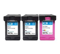 FILWY Cartouche d'encre 667 667XL 3YM81AL 3YM80AL, Compatible avec Ink Advantage 1275 2374 2375 2376 2775 2776(BK(2PC) Color(1PC))