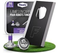 Filzada® 36x Lame Robot Tondeuse en carbone, vis in ompatibles avec Mova et Dreame - Adaptées aux modèles Dreame A1 Pro, A2 / Lames de rechange adaptées à robot tondeuse Mova 600, 1000 etc.