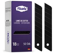 Filzada 50x Lames Cutter 18mm - Lames de rechange Acier carbone - Noir Ultra Pointu