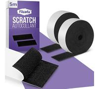Filzada® 5m Ruban Scratch Adhésif Extra Fort Noir - Rouleau 50 mm Large | Scratch Autocollant Double Face - Bande Auto-Agrippante à Découper - Fixation sans Percer - Intérieur Extérieur - Bricolage