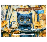 Filzige Katzenfreunde - Ein Jahr voller niedlicher KI-Filzkunst (Wandkalender 2026 DIN A3 quer), CALVENDO Monatskalender: Kunstvolle Filzkatzen, die ... Ausstrahlung das ganze Jahr erfreuen.