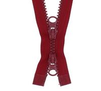 FIM Fermeture Éclair à double curseur, avec dents en plastique, numéro 5, taille moyenne, séparable, 7 - Rouge foncé (163)., 30 cm