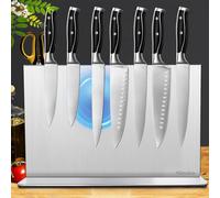 Fimaten Bloc à couteaux magnétique sans couteau, bloc à couteaux magnétique double face, bloc à couteaux universel non équipé pour couteaux de cuisine, 40 x 21,5 cm