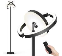 FIMEI Lampadaire LED 3000K-6000K, Dimmable en Continu, Éclairage Salon, 36W | Télécommande et Contrôle Tactile, Lumière Centrale Downlight, Lampe sur Pied pour Chambre et Bureau, Design Moderne, Noir Mat