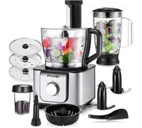 FIMEI Robot Cuisine Multifonctions 1100W, 3 Vitesses & Fonction Pulse | Hachoir 3,2 L, Blender 1,5 L, Moulin, Presse-Agrumes, Pétrin, Râpe & Disque Réversible, 11 en 1