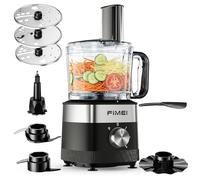 FIMEI Robot Multifonction de Cuisine 800W, Hachoir 1,5L, 3 Vitesses & Pulse | Pétrin, Râpe, Trancheuse Réversible, Disque Émulsionneur & Double Verrouillage de Sécurité