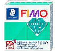 FIMO 1x Pâte à modeler à cuire EFFECT Vert transparent, 56g