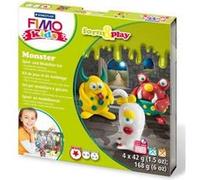 STAEDTLER - Fimo Kids Form&Play - Set "Les monstres" - 4 pains pâte à modeler 42 g assortis + 1 outil de modelage + 1 décor + notice d'utilisation détaillée - 8034 11 LY