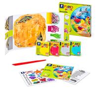 STAEDTLER 8034 14 LZ FIMO Kids Form&Play Ensemble de pâte polymère pour Enfants - « Oceanlife » (Lot de 4 Blocs, Autocollants, Outils de modélisation et arrière-Plan)