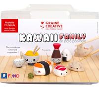 Graine créative – Mallette figurine Fimo Kawaii family Saveurs d'Asie – 21 pcs Multicolore