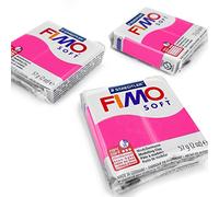FIMO Pâte à modeler au four polymère souple - Couleurs les plus populaires - 57 g - Lot de 3 - Framboise
