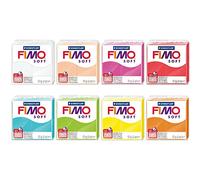 FIMO Pâte à modeler polymère Soft & Effect - 57 g - Lot de 8 - Collection The Sun & Fun