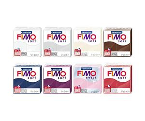FIMO Pâte à modeler polymère Soft & Effect pour four - 57 g - Lot de 8 - The Strawberry Cheesecake Collection