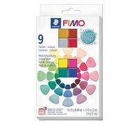Staedtler FIMO Effect 8013 - Pack de 10 blocs perles mixées Bleu/Or/Rouge C10-1