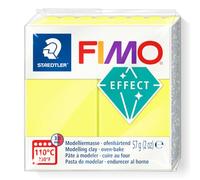 Fimo STAEDTLER Effect 8010 Neon - Jaune, 57 g, pâte polymère | Durcissant au four, pâte à modeler souple avec effet sous lumière noire - pour les bijoux et la décoration - Réf. 8010-101