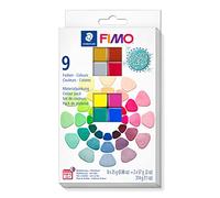 FIMO- STAEDTLER Effect 8013-Pack 10 Blocs-Perles mixées C10-1, 8013 C10-1ST, Bleu,Or,Rouge