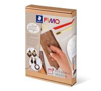 Fimo STAEDTLER Soft 8025 - Effet Bois - 8025 HTC1 | Durcissant au four, avec un pinceau, 2 outils et un mode d'emploi - pour débutants - Réf. 8025 HTC1