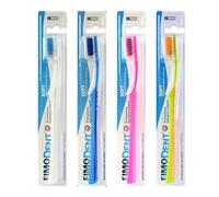 Fimodent 4 Brosses à dents Soft avec système de protection des gencives et des dents - équipée de poils 3980 UltraX de dureté souple pour les gencives et l'émail (couleurs assorties)