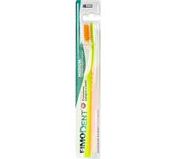 Fimodent Brosse à dents Medium avec système de protection des gencives et des dents - Équipée de poils 1509 UltraX de dureté moyenne, doux pour les gencives et l'émail - Couleur Vert Orange