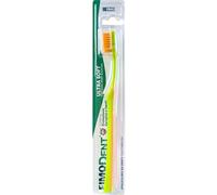 Fimodent Brosse à dents Ultra Soft avec système de protection des gencives et des dents - Équipée de poils 6580 UltraX de dureté souple, doux pour les gencives et l'émail - Couleur Vert Orange