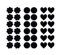 FIMWOLZ 30 pièces Caches-Tétons Autocollants Jetables Forme Cœur et Fleur Invisibles Fins Pads de Protection pour Femmes et Filles (Noir)