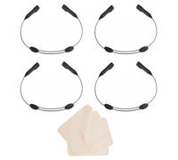 FIMWOLZ 4 Pcs Cordon Lunettes de Sport Réglables Cordon Lunettes Antidérapant pour Hommes Femmes Enfants Attache Lunettes Noir Comprend 4 chiffons à lunettes