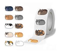 FIMWOLZ 500 Pièces Autocollants Mèmes - Rouleaux d'Autocollants Chat Drôles Imperméables, Ensemble Décoratifs Chats pour Ordinateur Portable, Téléphone Portable, Skateboard, Bagages, etc.