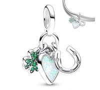 FIMWOLZ Pendentif en forme de cœur, perle pendentif en forme de cœur en zircone cubique, peut être associé à des bracelets et des colliers., coccinelle, charms, pandora, femme, bijoux
